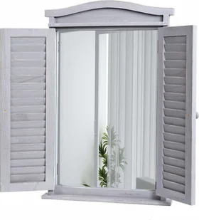Lustro ścienne Lustro łazienkowe Lustro łazienkowe okno z okiennicami, 71x46x5cm ~ shabby grey - Lustra Lustro ścienne Lustro łazienkowe Lustro łazienkowe okno z okiennicami, 71x46x5cm ~ shabby grey - Lustra - miniaturka - grafika 1