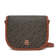 Torebki damskie - Torebka Tommy Hilfiger Th Monoplay Leather Saddle Bag AW0AW17414 Czarny - miniaturka - grafika 1