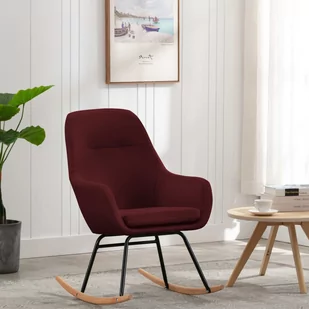 vidaXL Fotel bujany, winna czerwień, tapicerowany tkaniną - Fotele - miniaturka - grafika 1