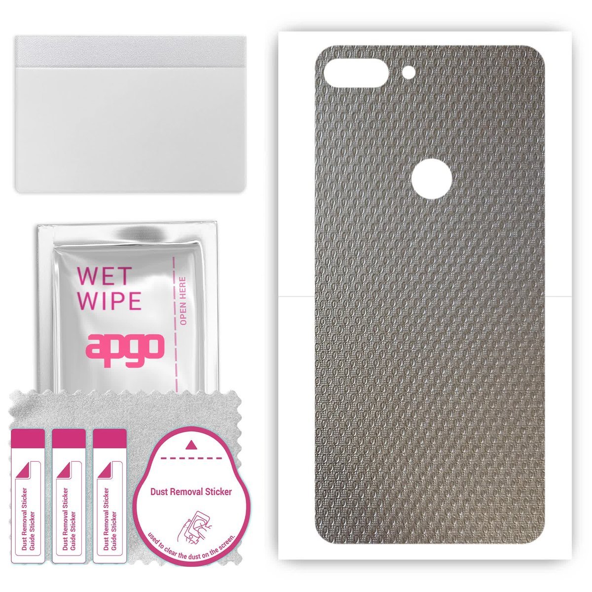 Folia naklejka skórka strukturalna na TYŁ do HTC Wildfire E Lite - Aluminium krople - apgo SKINS