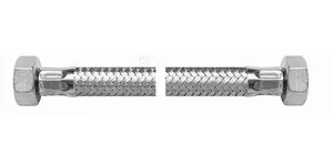 Wężyk z gwintem W-W w oplocie ze stali nierdzewnej VIPER PLUS 1/2" - L 20 - Węże elastyczne - miniaturka - grafika 1