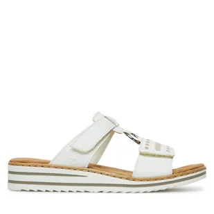 Klapki Rieker V0636-80 Biały - Klapki i japonki damskie - miniaturka - grafika 1