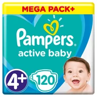 Pieluchy - Pampers Active Baby Plus 4+ Maxi Plus 120szt - miniaturka - grafika 1