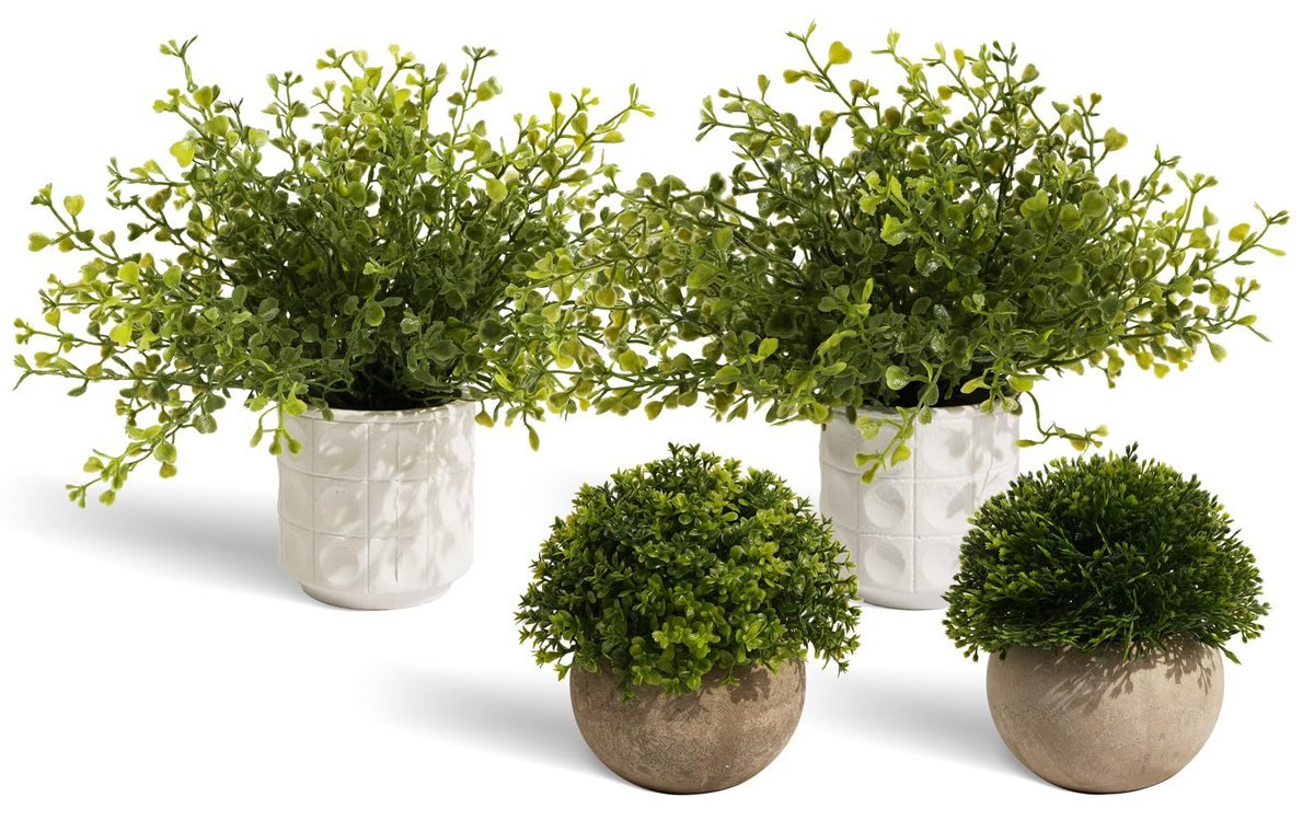 Sztuczne Rośliny 4 Szt w Doniczkach Dekoracje do Wnętrz Realistyczne Liście