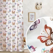 Firany i zasłony dla dzieci - Gotowa zasłona do pokoju dziecka na taśmie, Motylki kolor biały, rozmiar 140x250 cm - miniaturka - grafika 1