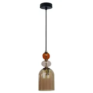 Lampy sufitowe - Tropea lampa wisząca 1xE27 czarna/bursztyn LP-2004/1P M AM - miniaturka - grafika 1