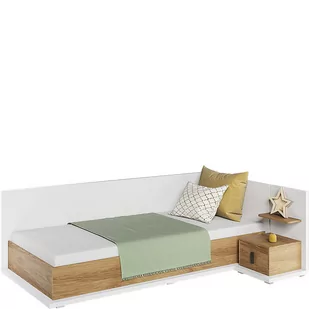 Łóżko 90 x 200 z Materacem i Pojemnikiem MS-09P Prawe Simi Lenart - Łóżka - miniaturka - grafika 1