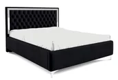 Łóżka - Czarne łóżko w stylu glamour z pojemnikiem na pościel R7-R47 - miniaturka - grafika 1