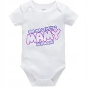 Body dla niemowląt - Body Dziecięce NAJLEPSZA MAMA Na Mikołajki Święta Pod Choinkę Białe 56cm - miniaturka - grafika 1