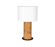 Lampy stojące - Britop Lampa stołowa Pino Simple, klosz biały, brązowa - miniaturka - grafika 1