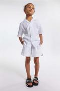 Spodnie i spodenki dla dziewczynek - Marc Jacobs szorty bawełniane dziecięce kolor biały gładkie regulowana talia - miniaturka - grafika 1