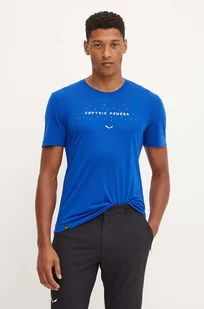 Salewa t-shirt sportowy Pure Snow Captain Dry kolor niebieski z nadrukiem 00.0000028809 - Koszulki męskie - miniaturka - grafika 1