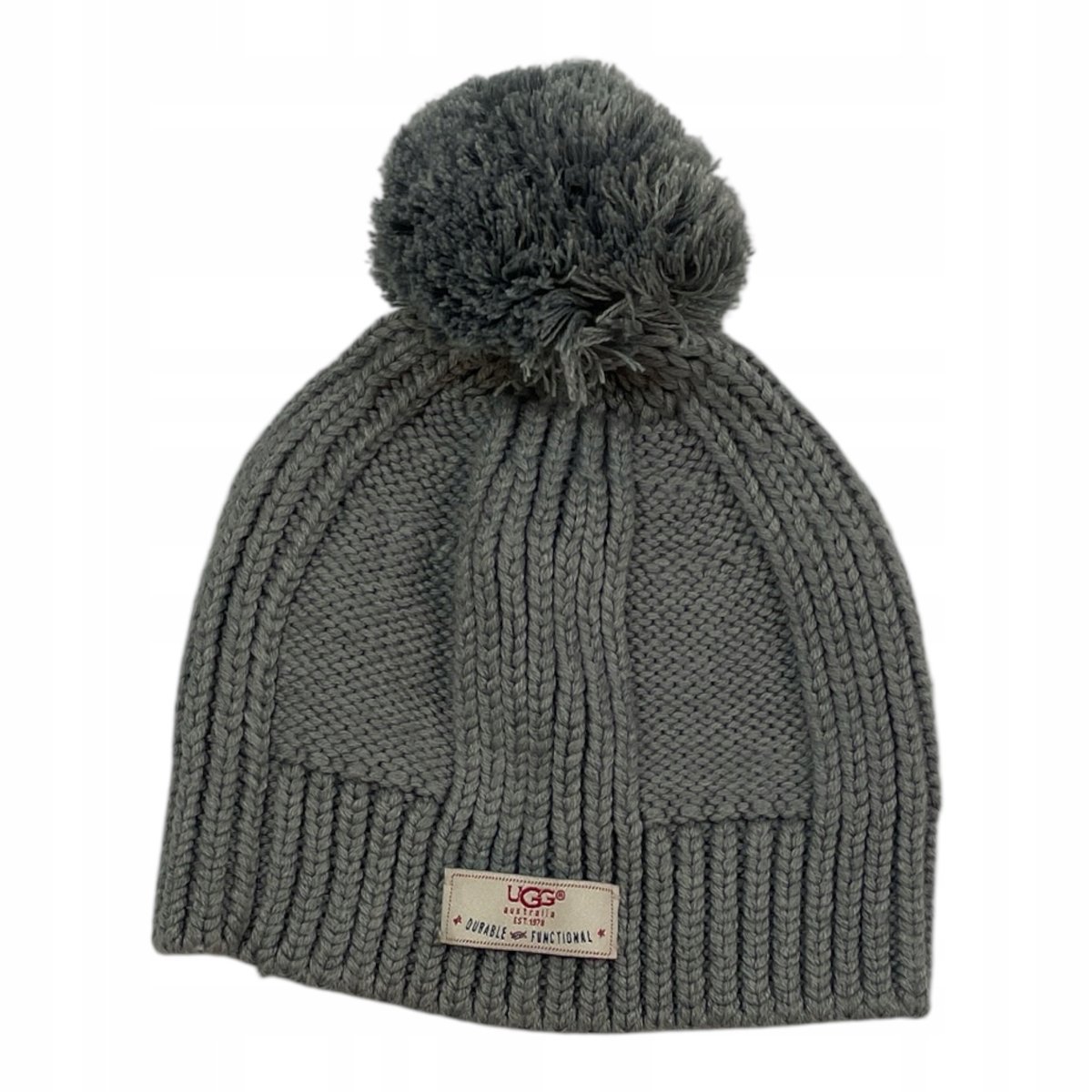 Czapka dziecięca UGG 4-5 lat szara zimowa beanie z pomponem