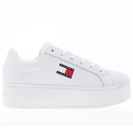 Trampki damskie - Buty Tommy Hilfiger TJW Flatform Ess EN0EN02518-YBS - białe - miniaturka - grafika 1