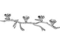 Oświetlenie świąteczne - Świecznik metalowy na 4 świeczki w kolorze srebrnym - miniaturka - grafika 1