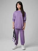 Bluzy dla dziewczynek - 4F Komplet dresowy dziewczęcy - fioletowy 158/164 (12-14 lat) - miniaturka - grafika 1