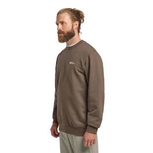 Męska koszulka z krótkim rękawem Jack Wolfskin ESSENTIAL CREWNECK M cold coffee - S - Koszulki męskie - miniaturka - grafika 1