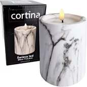 Świece - ŚWIECZKA NA BATERIE 12,5CM EFEKT MARMURU ŚWIECA LED DEKORACYJNA PŁOMIEŃ - miniaturka - grafika 1