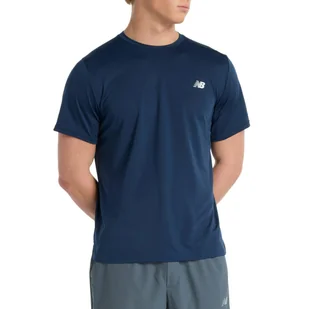 Koszulka męska NB MT51801NNY SPORT SLEEVE Niebieska - Koszulki męskie - miniaturka - grafika 1