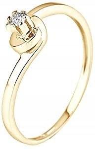 PIERŚCIONEK DIAMENTY 0,04 ct ZŁOTO 9 ct 375 r. 8