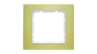 Hager polo Ramka 1-krotna złoty/śnieżnobiały B.3 10113046 10113046 - Klawisze i ramki - miniaturka - grafika 1