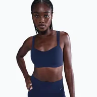 Bielizna sportowa damska - Biustonosz treningowy Nike Zenvy Strappy midnight navy/white WYSYŁKA W 24H 30 DNI NA ZWROT - miniaturka - grafika 1
