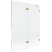 Parawany nawannowe - Mexen Lunar parawan nawannowy 2-skrzydłowy prawy 130 x 150 cm, transparent, złoty szczotkowany - 897-130-100-55-00-P - miniaturka - grafika 1