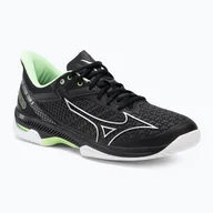 Buty sportowe męskie - Buty do tenisa męskie Mizuno Wave Exceed Tour 5 AC black/silver/techno green - miniaturka - grafika 1