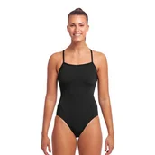 Stroje kąpielowe - FUNKITA Strój kąpielowy damski jednoczęściowy SINGLE STRAP ONE PIECE black - miniaturka - grafika 1