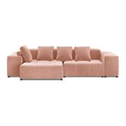 Narożniki - Różowa aksamitna sofa narożna (zmienna) Rome Velvet - Cosmopolitan Design - miniaturka - grafika 1