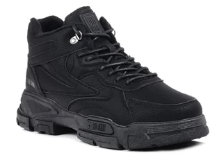 Buty zimowe męskie sportowe ocieplane wysokie Big Star OO174582 czarne-40 - Botki męskie - miniaturka - grafika 1