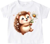 Koszulki dla dziewczynek - dziecięca koszulka z jeżem C204 - miniaturka - grafika 1
