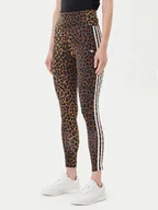 Legginsy - adidas Legginsy Leopard 3-Stripes JW7308 Brązowy Slim Fit - miniaturka - grafika 1