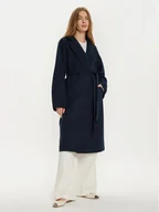 Płaszcze damskie - Gina Tricot Płaszcz przejściowy 22987 Granatowy Regular Fit - miniaturka - grafika 1