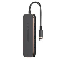 Moduły wifi i przekaźniki sygnału - USAMS Adapter HUB 3xUSB + USB-C + HDMI czarny/black SJ578HUB01 (US-SJ578) - miniaturka - grafika 1