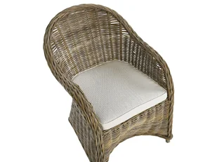 Zestaw ogrodowy rattanowy stół i 4 krzesła naturalny SUSUA/OLBIA - Meble ogrodowe - miniaturka - grafika 6