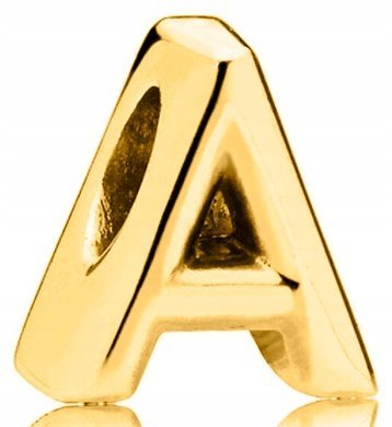 Złoty Charms Litera Literka Inicjał Znak Symbol Letter A SREBRO 925