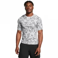 Koszulki sportowe męskie - Męska koszulka treningowa Under Armour UA Hg Armour Prtd Ss - biała - UNDER ARMOUR - miniaturka - grafika 1