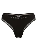 Majtki damskie - Tommy Hilfiger Stringi Kobiety Sztuczne włókno czarny jednolity, MD - miniaturka - grafika 1