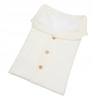 Śpiworki dla dzieci - Miękki Ciepły Koc Śpiwór Dla Noworodka Biały Polar - miniaturka - grafika 1