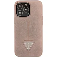 Etui i futerały do telefonów - Guess GUHCP13XPSATLP iPhone 13 Pro Max 6,7" różowy/pink hardcase SaffianoTriangle Logo - miniaturka - grafika 1