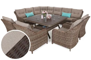 Narożne meble ogrodowe technorattanowe Windsor Brown Mat / Brown Melange - Meble ogrodowe - miniaturka - grafika 1