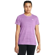 Koszulki i topy damskie - Damska Koszulka z krótkim rękawem UNDER ARMOUR TECH TIGER SSC 1384222-560 – Fioletowy - miniaturka - grafika 1