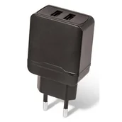 Ładowarki do telefonów - Setty Ładowarka sieciowa 2xUSB 2,4A czarna - miniaturka - grafika 1