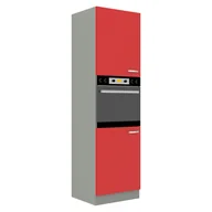 Szafki kuchenne - Szafka Dolna Wysoka Słupek Pod Zabudowę Piekarnika 60 DP-210 2F Rose Stolarz Lempert Czerwony, Szary Platynowy - miniaturka - grafika 1