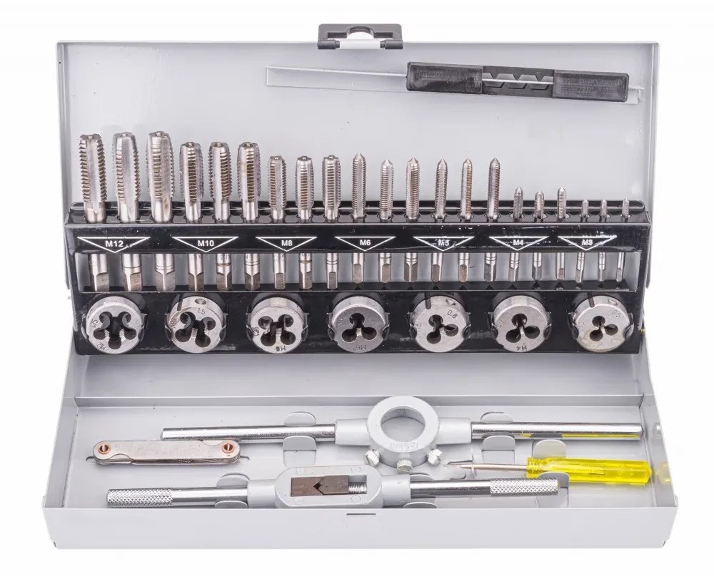 Zestaw gwintowników i narzynek M3-M12 Powermat PM-ZNG-32SU 32 elementy
