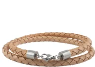 Naszyjniki męskie - König Design skórzany naszyjnik skórzany pasek skórzana bransoletka 7 mm męski naszyjnik 17 cm - 100 cm pleciony, długość:45 centymetrów, kolor:Naturalny - miniaturka - grafika 1