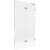 Parawany nawannowe - Mexen Lunar L parawan nawannowy 2-skrzydłowy prawy 100 x 150 cm, transparent, nikiel szczotkowany - 897L-100-100-97-00-P - miniaturka - grafika 1