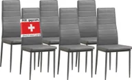 Krzesła - Krzesła do jadalni Albatros MILANO zestaw 6 sztuk, szare - tapicerowane krzesło z pokryciem z imitacji skóry, nowoczesny stylowy design przy stole jadalnym - krzesło kuchenne lub krzesło do jadalni o dużej nośności do 110 kg - miniaturka - grafika 1