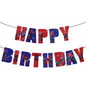 Dekoracje sali - Girlanda papierowa Happy Birthday Spider Man (1 szt) - miniaturka - grafika 1
